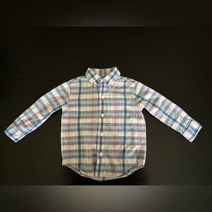 Boy’s Janie and Jack Pastel Plaid Button Down Shirt | 100% Cotton | Size 18-24M